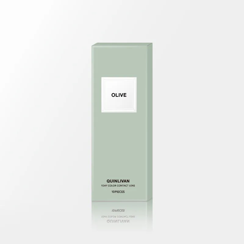 QUINLIVAN - 經典系列 1 DAY OLIVE 橄欖綠（10片裝）每日即棄彩妝隱形眼鏡